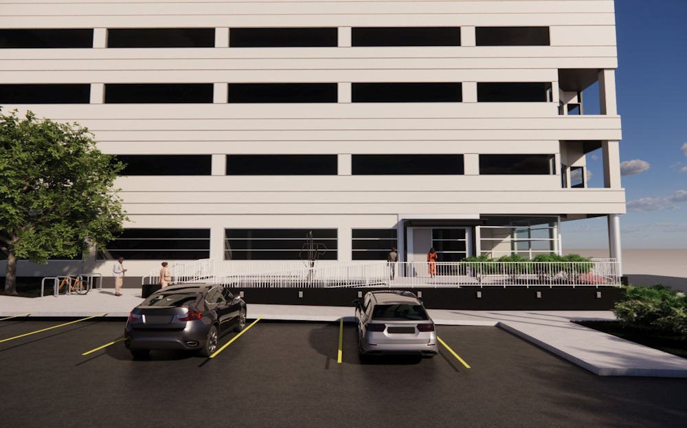 Rendering of northwest corner of Citizens Square