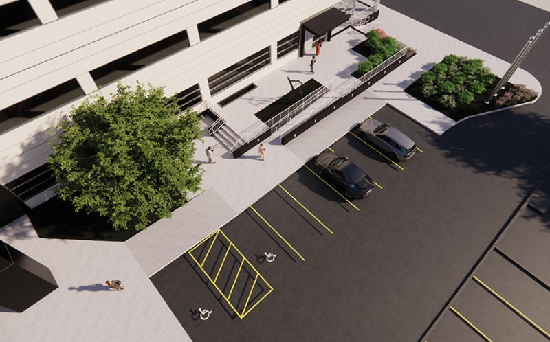 Rendering of northwest corner of Citizens Square