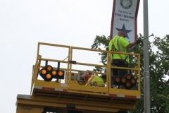 Installing the Blue Star Banner for Sgt. Major Kiess