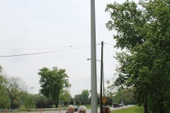 Chuck and Heidy Kiess under the newly installed banner