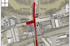 Superior/Wells roundabout traffic redirection