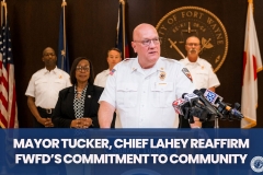 Fort Wayne Mayor Sharon Tucker and Fort Wayne Fire Chief Eric Lahey