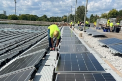 Construction of floating solar panels