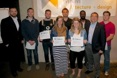 Zach Benedict and Ron Menze with scholarship winners
