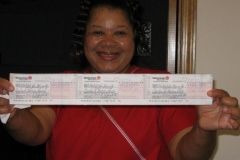 Cecillia Thomas and her final payment