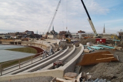 2009/02/17: The outfield wall, under construction