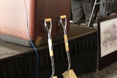 2007/11/29: Two of the shovels used in the Groundbreaking Ceremony