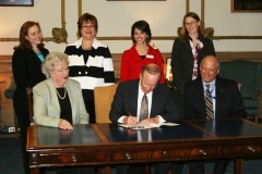 Indiana Governor Mitch Daniels held a ceremonial bill signing