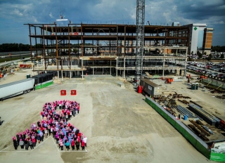 Final beam lowering and pink ribbon