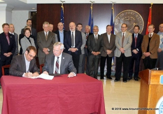 Brad Toothaker and Mayor Tom Henry