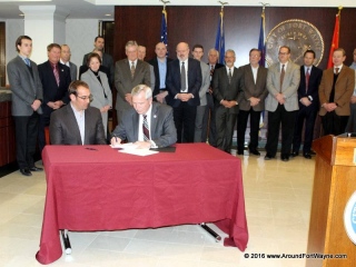 Brad Toothaker and Mayor Tom Henry