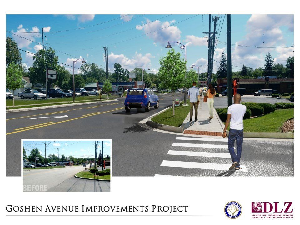 Goshen Avenue Roundabout rendering