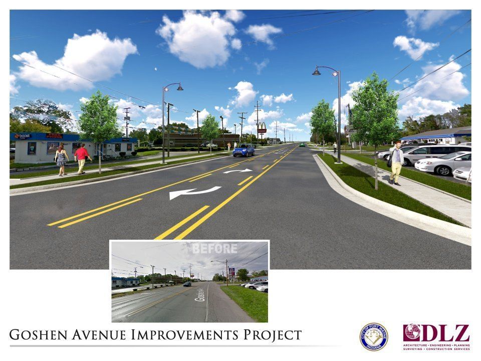 Goshen Avenue Roundabout rendering