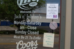 Jack & Johnny's closed sign