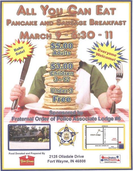 FOP pancake and sausage breakfast – 3/9/2013 2013 FOP Breakfast