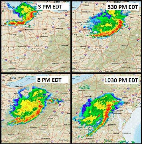 NWS issues report on last June’s historic Derecho Radar images of last June's Derecho progression
