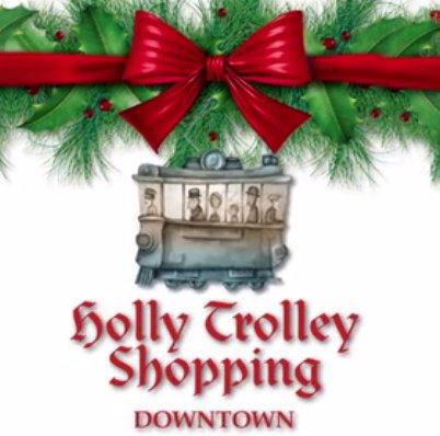Holly Trolley Shopping on the last Saturday of November Holly Trolley logo