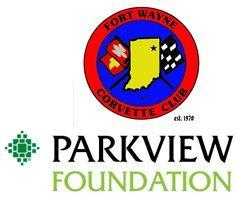 Fort Wayne Corvette Club donation supports Parkview pediatric patients Corvette Club Parkview Foundation logos