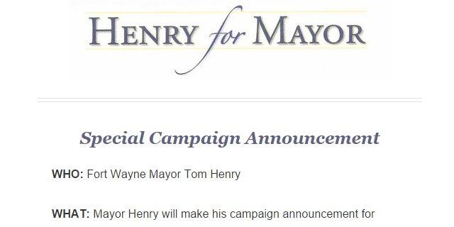 Mayor Henry to seek re-election Mayor Henry re-election announcement
