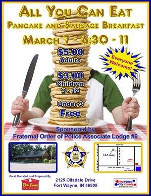 Annual FOP Pancake and Sausage Breakfast – 3/7/2015 FOP Pancake and Sausage Breakfast