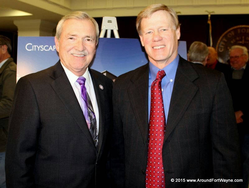 Cityscape Flats project announcement photos and video Mayor Tom Henry and Scott Sorensen