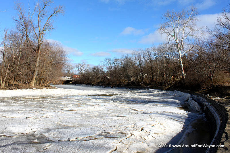 Frozen River The frozen St. Marys River in Foster Park on January 29, 2016.