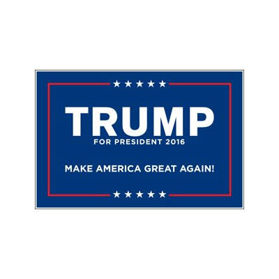 Candidate Trump in Fort Wayne Trump 2016 side logo