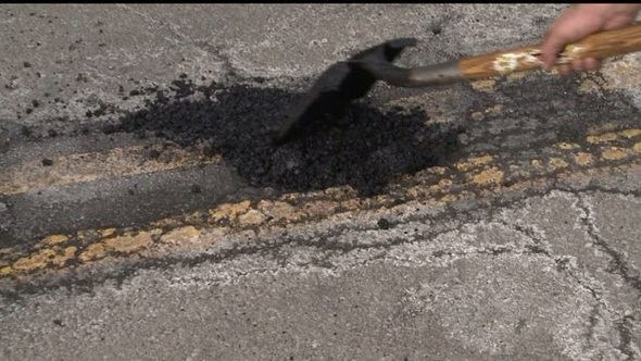 INDOT ramping up efforts to address potholes INDOT photo of pothole repair