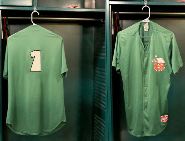 Game-worn TinCaps jerseys up for auction TinCaps Jerseys on display