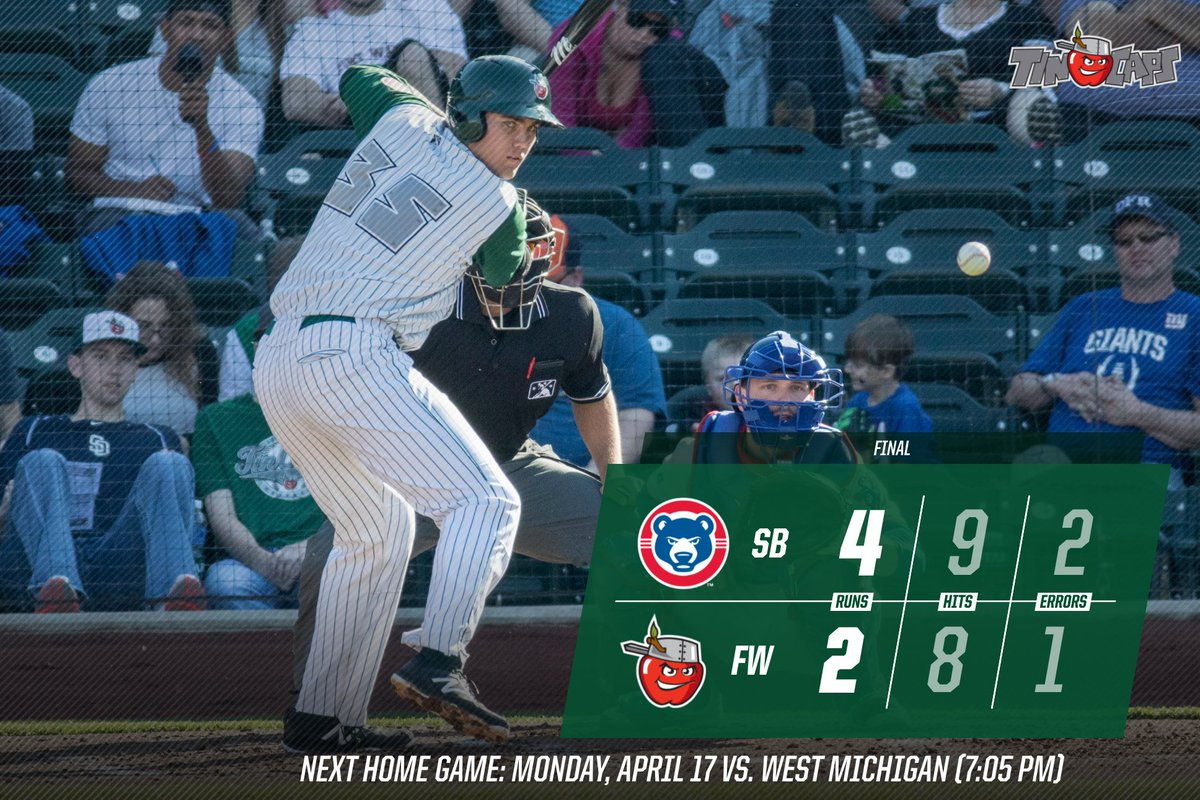 TinCaps comeback falls short, Cubs win 4-2 2017/04/12: TinCaps vs South Bend Cubs game recap.