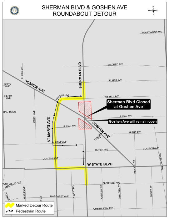 Sherman Boulevard detour