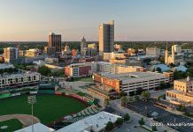 Birdseye of downtown Fort Wayne Downtown Fort Wayne Indiana