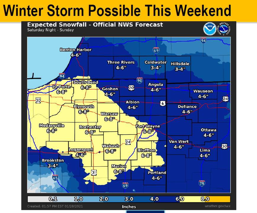 possible winter storm Fort Wayne, Indiana National Weather Service