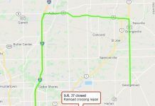 S.R. 37 to close for railroad crossing repairs