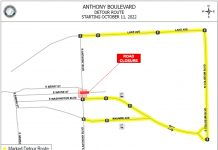 Traffic Alert: Anthony Boulevard temporary detour begins Tuesday – 10/11/2022