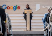 State: $2 Billion Google Data Center to be built in the Fort Fort Wayne Mayor Sharon Tucker at the announcement of the $2B Google Center coming to Fort Wayne, Indiana. Photo courtesy of the City of Fort Wayne.