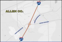 Bridge construction over I-69 in Allen County