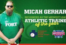 Micah Gerhart named Midwest League Athletic Trainer of the Year