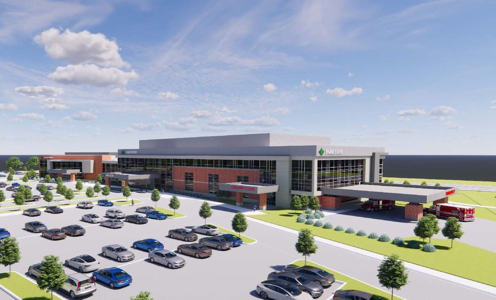 Parkview Health West Lafayette Hospital rendering. Courtesy image.