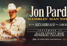 Jon Pardi Gamblin’ Man Tour 2026 at the Allen County War Memorial Coliseum – 9/24/2026