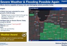 NWS: Severe Weather and Flooding possible again today – 8/12/2026